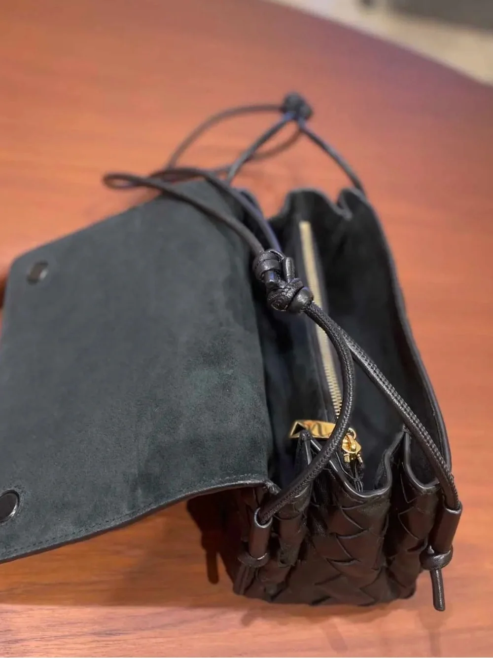 Woven Crossbody Bag - Black